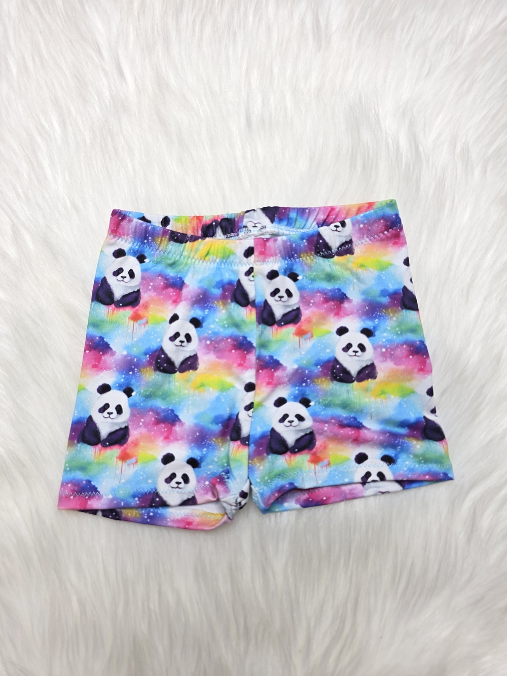 Toddler Girls 2t Rainbow Panda Stretch Bike Shorts - Multicolor